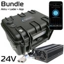 LiFePo4 Akku 24V 50AH Hardcase - Ladegerät 10A